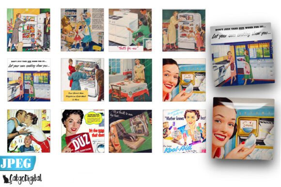 Download 1950s Ads Housewifes JPEG Squares - Ads Collection