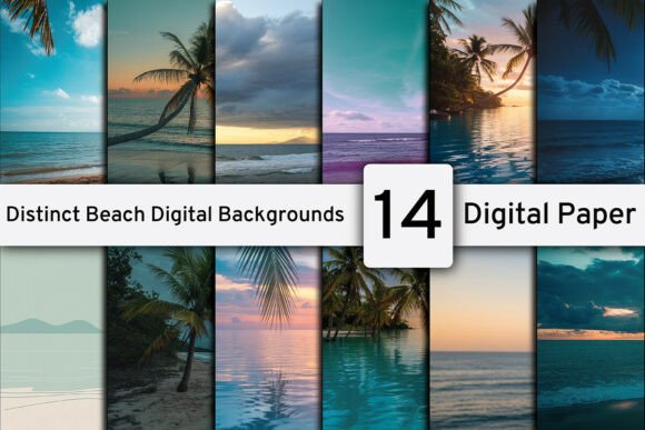Download Distinct Beach Digital Paper Backgrounds - Distinct Collection