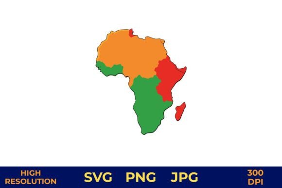 Download Africa Map with Distinct Colored Areas - Distinct Collection