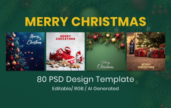 Download Elegant Merry Christmas PSD Template - Merry christmas Collection